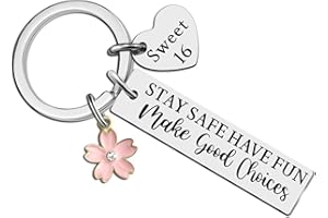 DAVROCK Sweet 16 Gifts for Girls Sweet 16 Birthday Gift for 16 Year Old Girl Gifts For Sister Daughter Happy Birthday Keychain for Women Friends Christmas Stocking Stuffs Party Decorations