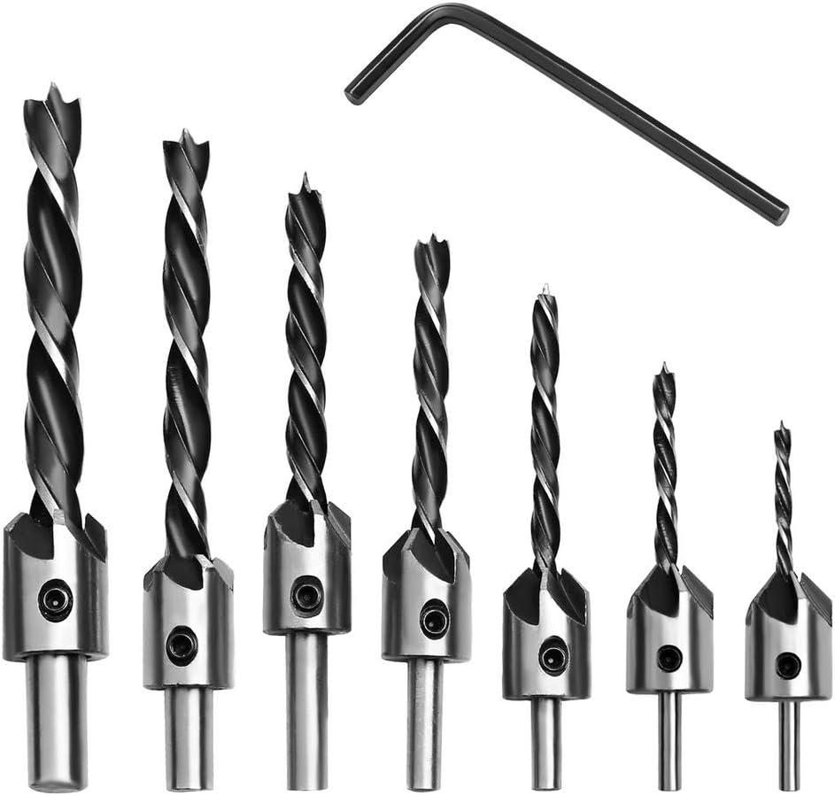 8 PCS Countersink Drill Bit Set