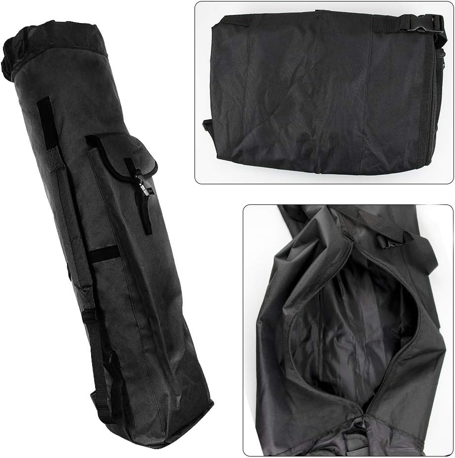 Allnice Durable Canvas Fishing Rod & Reel Organizer Bag Travel Carry Case Bag- Holds 5 Poles & Tackle (Black) : Sports & Outdoors