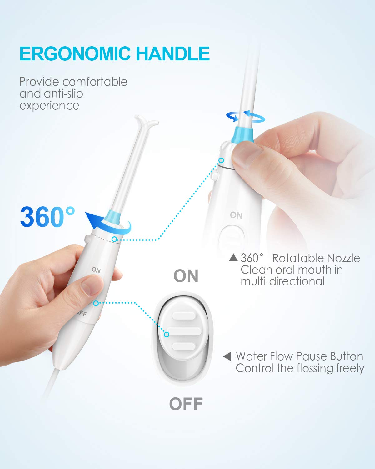 iTeknic Water Flosser for Braces Teeth Cleaning, 600ML Water Flosser Teeth Cleaner for Family, Bridges & Gum Care, Professional Electric Dental Oral Irrigator with 10 Water Pressure Levels, 7 Jet Tips: Beauty