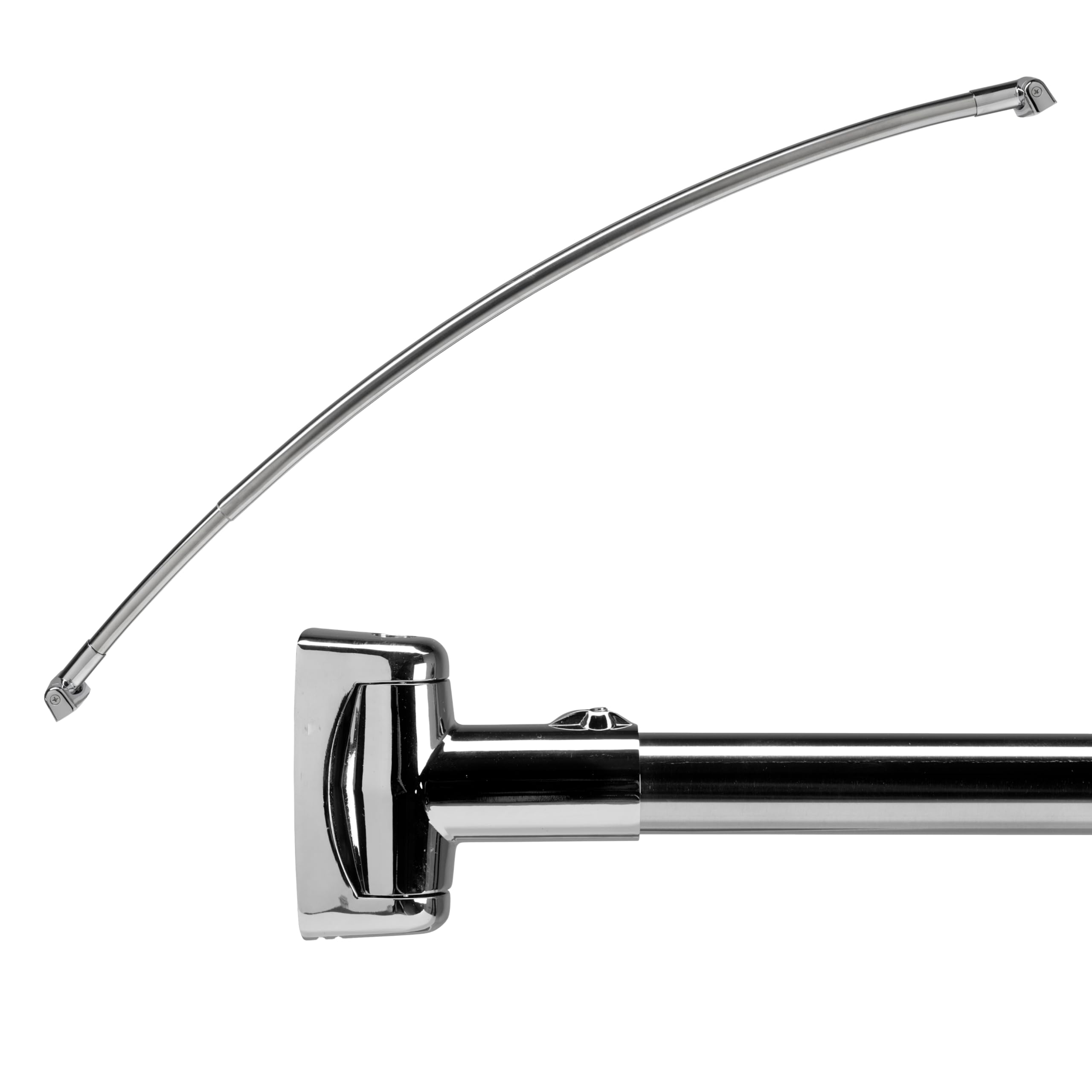 Croydex Stainless Steel Shower Curtain Pole - Premium Extendable Telescopic Curved Shower Rod 1080-1850mm - Curved Design Increases Space and Cling Elimination