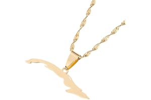 CHUANGBANG JEWELRY Cuba Map Necklaces for Women Map of Cuba Charm Cuban Pendant Jewelry