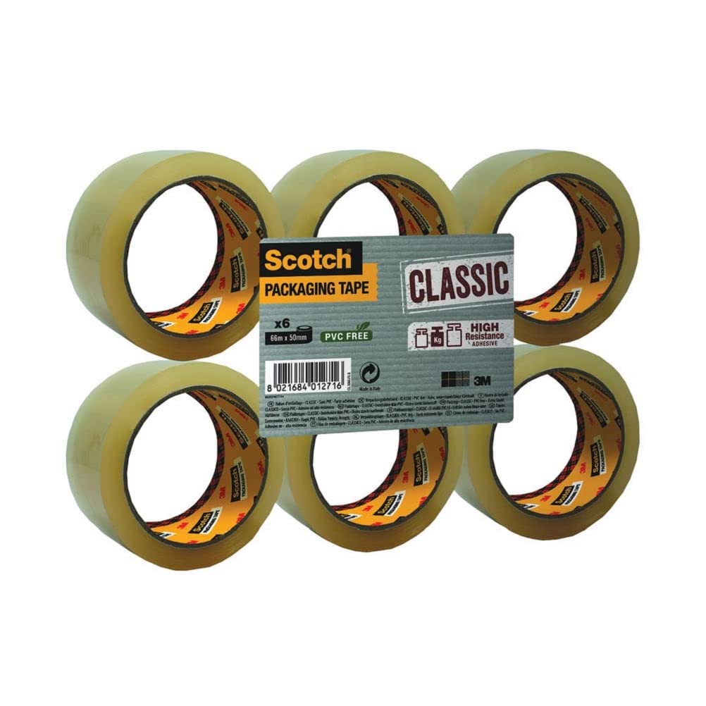 Scotch Packaging Tape 6 Rolls 50mm x 66m - Clear