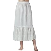 BEAUTELICATE Half Slip Skirt Extender 100% Cotton Vintage Underskirt with Lace Embroidery