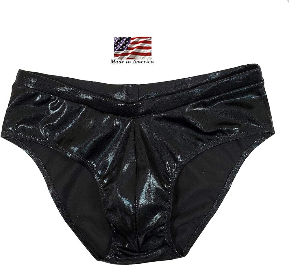 Men's Classic Physique Posing Trunks, Shiny Fabric, IFBB and NPC (Large) Clothing