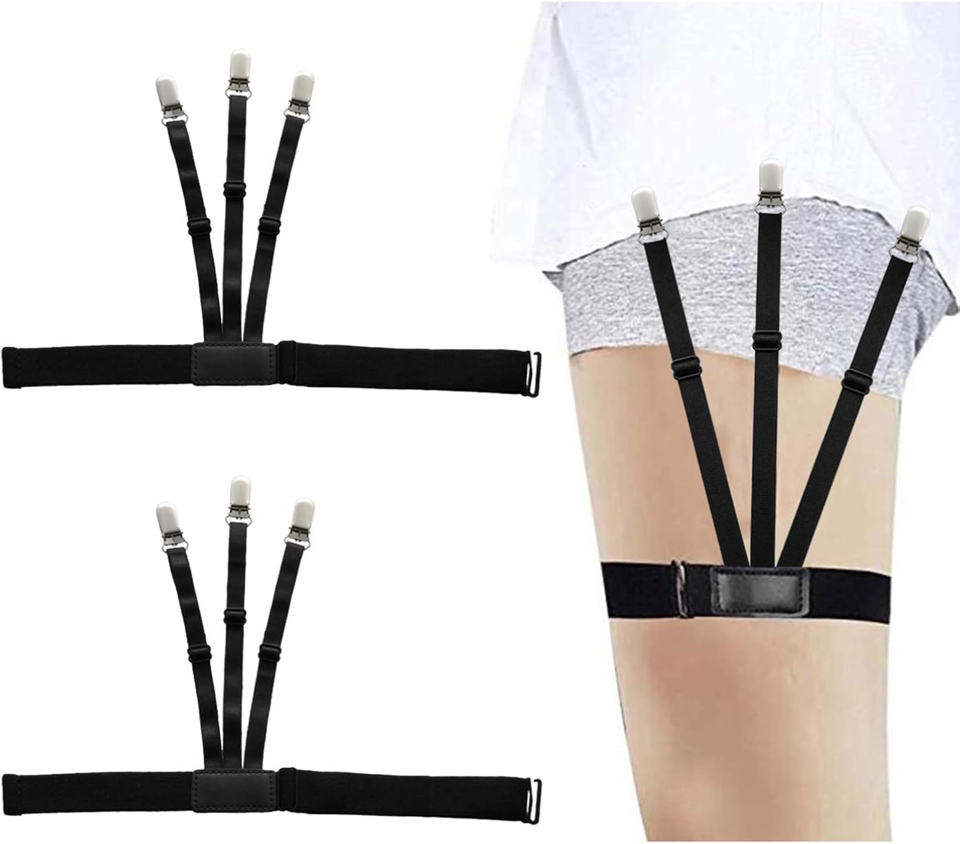 U_star Mens Shirt Stays Adjustable Shirt Holder Straps Elastic Shirt