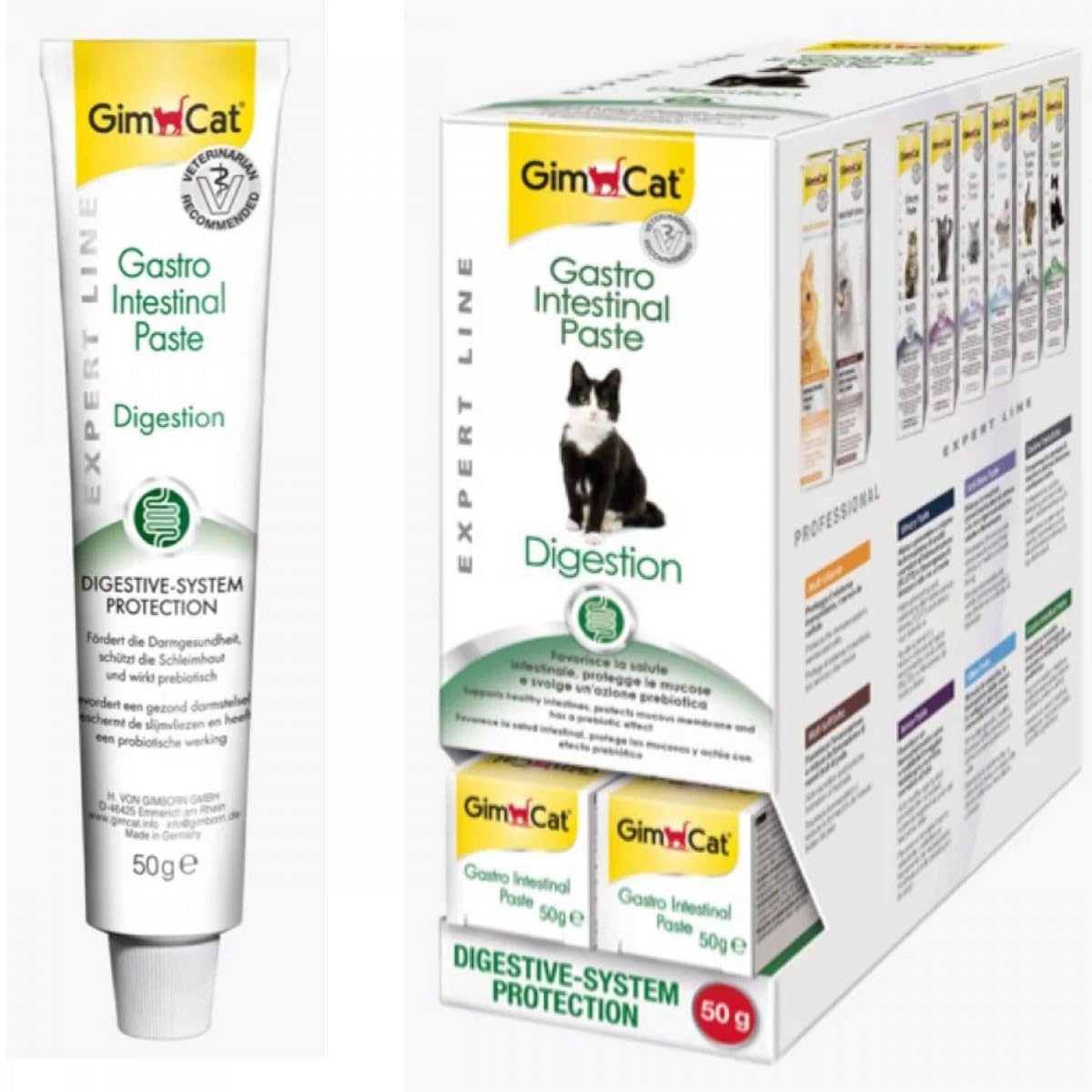 GimCat EXPERT LINE Gastro Intestinal Paste - Functional cat snack that supports digestion and the intestinal flora – 1 tube (1 x 50 g)