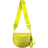 MEISEY Polka Dots Crossbody Bag Bum Bag for Women,Spacious Checkered Purse Fanny Packs Belt Bag (Yellow Polka Dots)