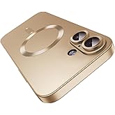 Magnetic for iPhone 17 Case,Comes with Camera Lens Protector,Compatible with Magsafe,Soft TPU Full Protection Slim Smooth Bumper Shockproof Phone Cover Gold