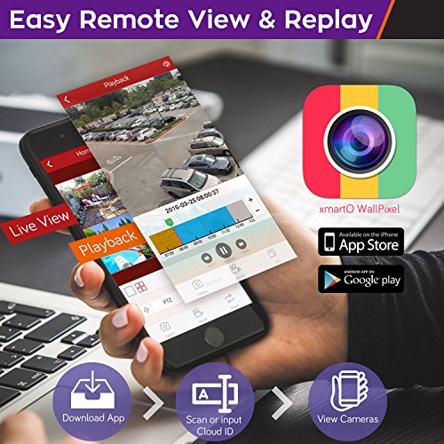 Wireless-Security-Camera-System-xmartO-Auto-Pair-4-Channel-1080p-HD-Surveillance-NVR-with-4x-960p-HD-WiFi-IP-Cameras-Dream-Liner-WiFi-Relay-NVR-with-built-in-Router-Indoor-Outdoor-No-HDD