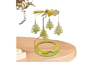 Christmas Candle Carousel | Rotating Snowflake Candleholder - Gold Rotary Candle Holder Spinner Stainless Steel Tea Light Hol