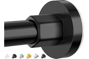 SUNALLY Shower Curtain Rods 32 to 75 Inch, Shower Tension Rod No Drilling Adjustable Shower Rods for Bathroom Non-Slip Stainless Steel Telescoping Shower Bar for Curtain, No Rust, Black