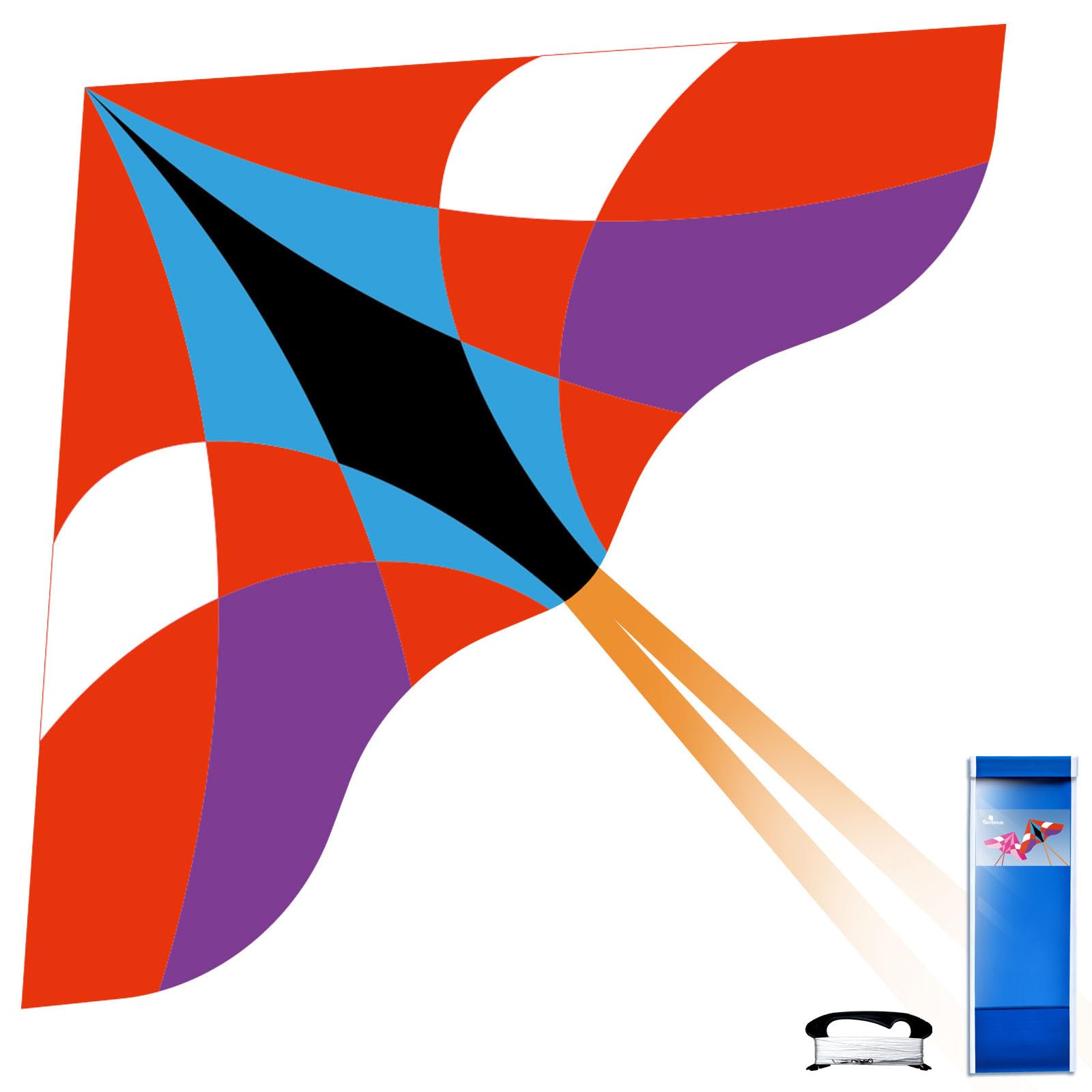 Simxkai Kite for Kids Adults, Easy to Fly for Beginners Toddlers (Orange