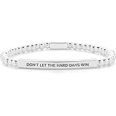 Mkrx3 Dont Let The Hard Days Win Inspirational Bracelets for Women, Elastic Beaded Bracelet Christmas Birthday Jewelry Gift