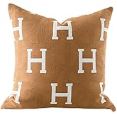 Croker Horse 20x20'' Inches Throw Pillow Cushion Cover - H Letter Embroidery Modern Fashion Style Couch Sofa Pillow for Living Room Bedroom