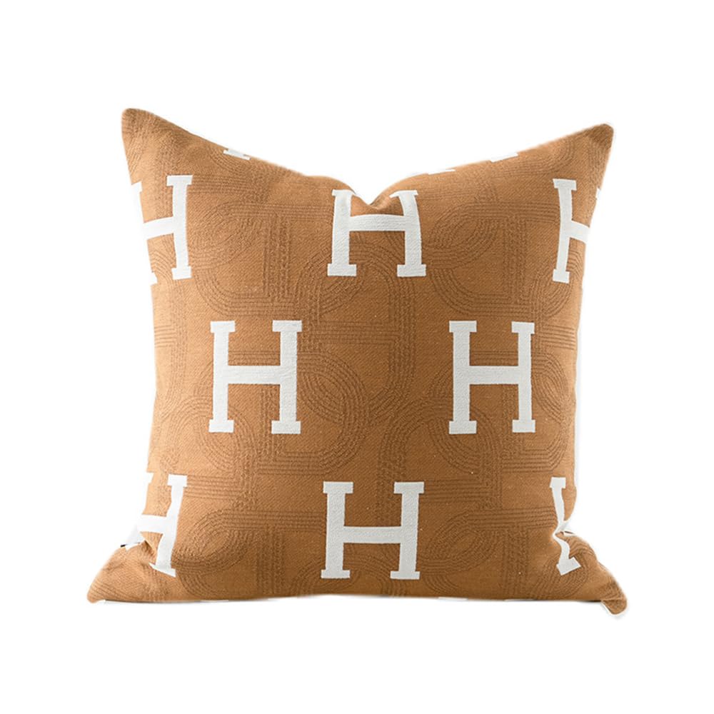 Photo 1 of Croker Horse 18x18'' Inches Throw Pillow Cushion Cover - H Letter Embroidery Modern Fashion Style Couch Sofa Pillow for Livingroom Bedroom