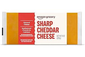Amazon Grocery, Sharp Cheddar Cheese, 8 Oz (Previously Happy Belly, Packaging May Vary)