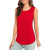 MEILANZJ Women's Sleeveless Chiffon Tank Top Business Casual Blouse Tunic Top