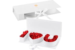 Engrowtic 2 Pack I Love You for Flowers Empty Valentine Boxes ''i Love U'' Letter Floral Fillable Box Empty Cardboard Gift Box with Lids for Wedding, Birthday, Valentine Gift Packing(White)