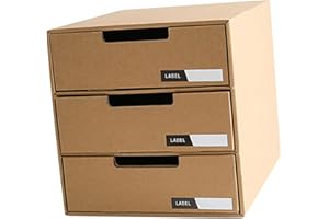 Cabilock Boîte de rangement de papier de bureau avec plusieurs tiroirs coulissants en carton robuste pour articles divers et