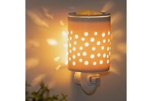 Bobolyn Plug in Wall Wax Melt Warmer Ceramic Electric Wax Burner Scented Essential Oil Burner Fragrance Melter for Kitchen Bathroom Home Decor White Halo House