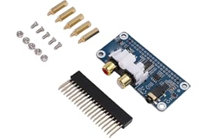 Pomya I2S DAC Sound Card Module High Resolution DAC Sound Board with AV Interface for RasPi 5 4B 3B 3B, Fit for 2W, Pico W, 3