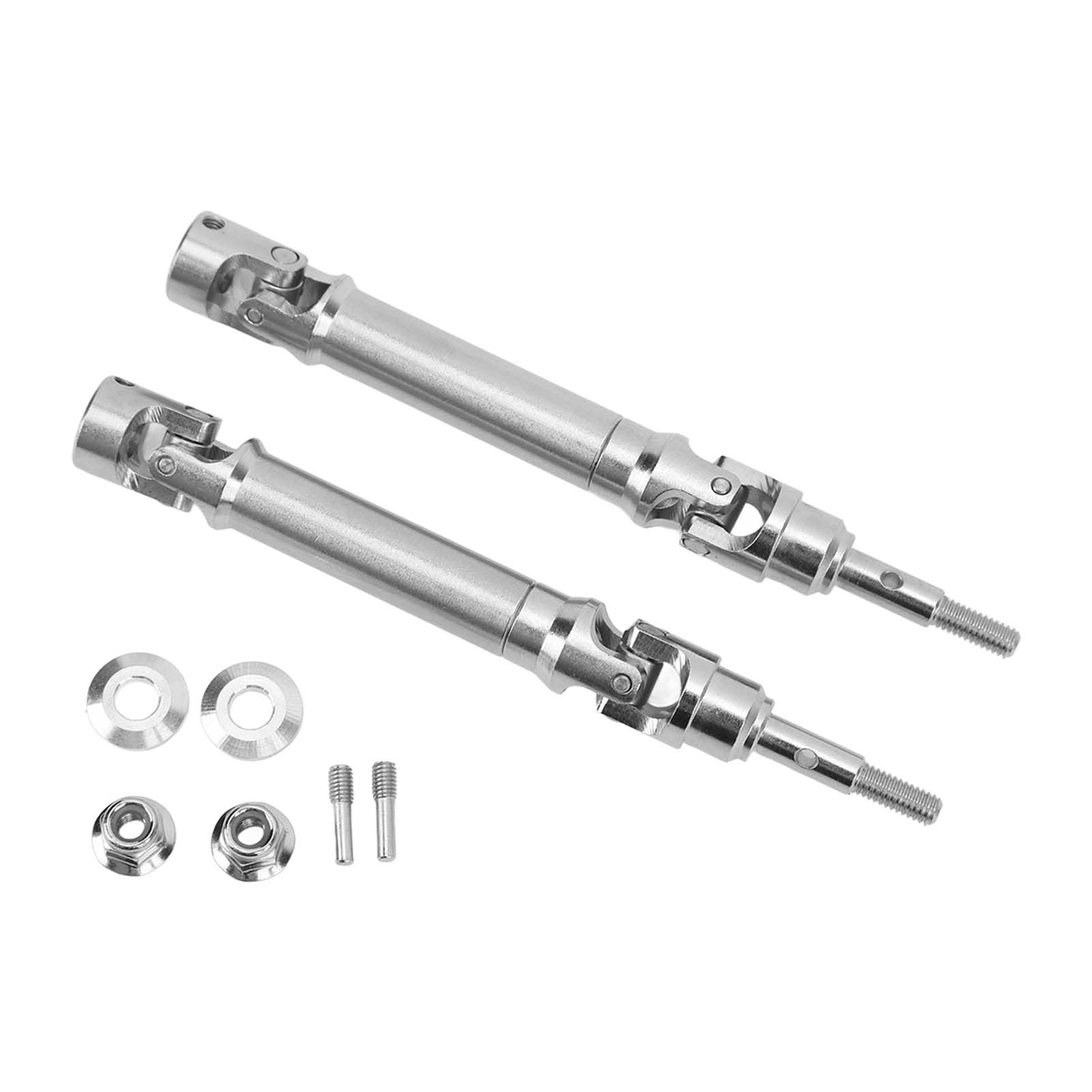 VGEBY RC Drive Shaft, 2Pcs Stainless Steel RC Front Drive Shaft Kit Adjustable Drive Shaft for Traxxas SLASH 4x4 Rustler Stampede Model Car Accessories Model Car Accessories Model Toy