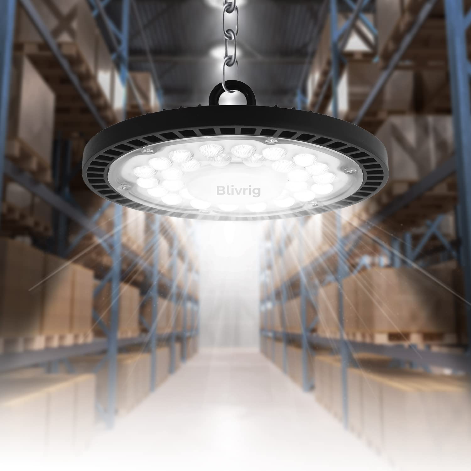 Blivrig 100W UFO LED High Bay Light, led Spotlight UFO Led 10000LM 6500K Cold White Spotlight Workshop lamp LED high Bay Light for workshops and Factories Garage (1pack, 100W)