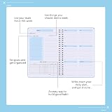 Thboxes Weekly Planner Notebook A5 Spiral Undated 52 Week Goals Habit Tracker view 3