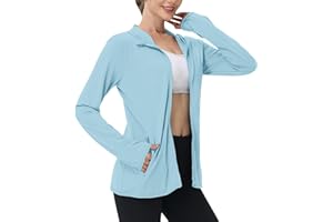 Sun Protection Hoodie Jacket for Women UPF 50+ Full Zip Lightweight Long Sleeve Sun Shirts with Pocket Outdoor Hiking