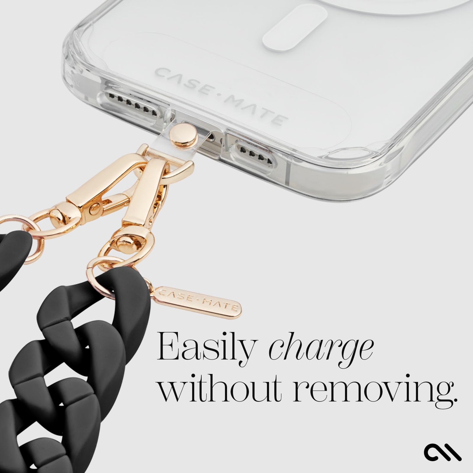Case-Mate Crossbody Phone Lanyard / Chain [Works with All Phones] Hands-Free Strap - Cell Phone Charm - Neck Chain Holder for iPhone 16 Pro Max / 15 Pro Max / 14 / 13 / 12 / S25 Ultra - Black