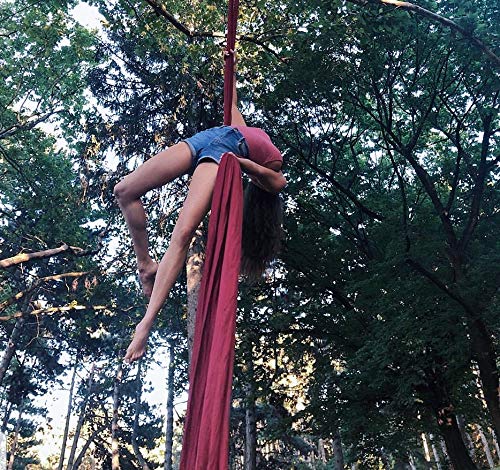 Orbsoul Aerial Silks + Yoga Hammock (Professional Grade) Includes Premium 100% Aerial Nylon Tricot Fabric Silks, Full Rigging Hardware and Easy Set-up Guide