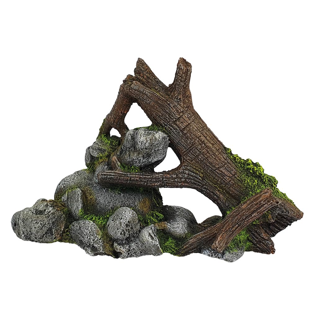 Nobby Aqua Ornaments 28722 Wood with Rock 23.5 x 9 x 14.7 cm