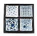 Authentic Japanese Porcelain Square Shape Condiment or Sauce Dish for Appetizer Dessert Salad Snack Candy Fruit Multi Purpose Platter Dishes 3.5 Inch Square Assorted Designs 4 Piece Pack Made in Japan