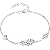 Inpasne Infinity Celtic Knot Bracelet 925 Sterling Silver Birthstone Bracelet Irish Jewelry Gifts for Women