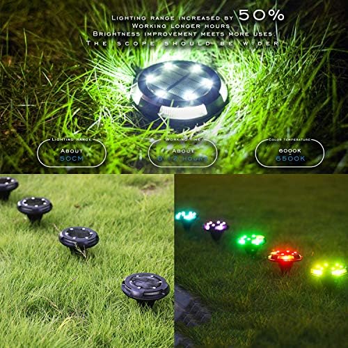 Photo voltaic Floor Lights Out of doors – Photo voltaic Backyard Disk Lights,Multi-Coloration Auto-Altering 10 LED Waterproof In-Floor Out of doors Panorama Lighting for Garden Patio Pathway Yard Deck Walkway Flood Gentle (4pack)