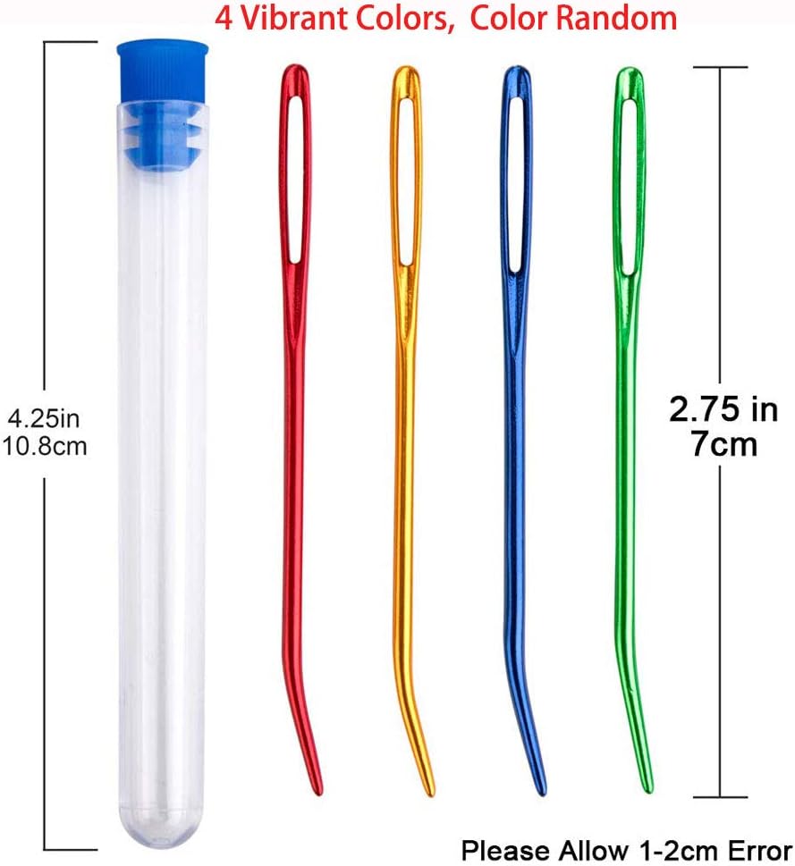 Jumbo Bent Tapestry Needle 8PCS Large Eyes Blunt Yarn Needles Knitting Darning Needles Sewing Needles Weaving Needles for Beading Quilting Crochet (A) - Image 3