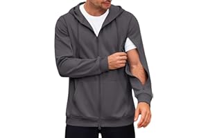 Runcati Mens Dialysis Sweatshirts Full Zip Lightweight Hemodialysis Jacket Warm Hoodie Sweatshirt with Arm Zipper