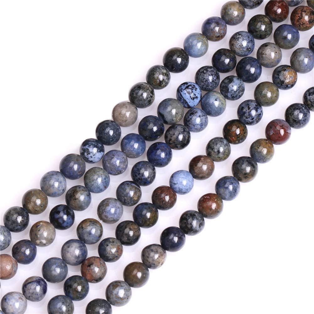 GEM-Inside Natural 6mm Blue Sunset Dumoriterite Round Gemstone Semi Precious Loose Beads for Jewellery Making 15''