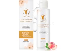 ACTROL Lash Shampoo Concentrate for Extensions 150ml Prolong Lash Cleanser Concentrate Eyelash Cleanser for Extensions Natural Foaming Salon Home Care-Makes 30 Bottles 60ml Eyelash Shampoo (Peach)