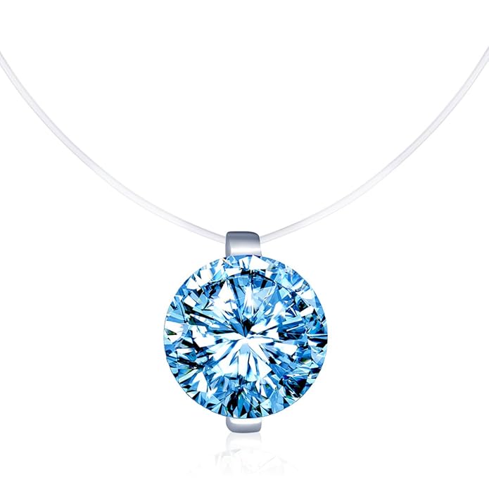Unendlich U Kreativ Solitär Kette 925 Sterling Silber Mehrfarbig Zirkonia Damen Halskette Anhänger Transparente Angelleine Ny
