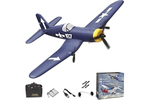 ANBURI RC Plane, F4U Remote Control Airplane with 2 Batteries, 2.4GHz 3 Channel Fighter with 6 Axis Gyro Stabilizer, Easy to Fly for Adults, Beginners