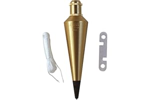 Task Tools T23140 8-Ounce Plumb Bob, Brass, Replaceable Tip
