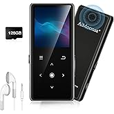 128GB MP3 Player with Bluetooth 5.2, AiMoonsa Music Player with Built-in HD Speaker, FM Radio, Voice Recorder, HiFi Sound, E-