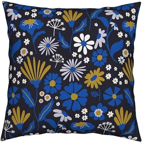 73Elley - Funda de almohada con diseño de flores y jardín de 18 x 18 cm