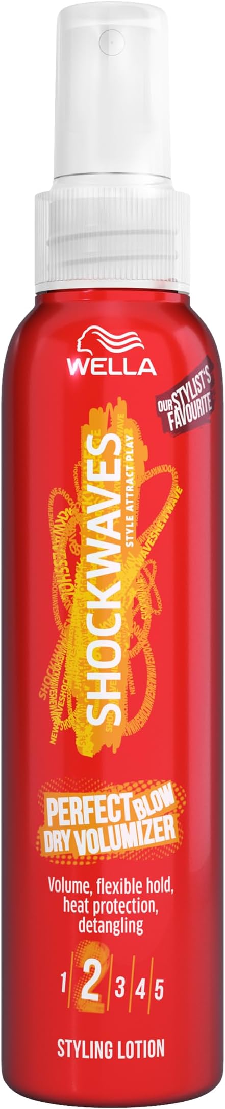 Wella Shockwaves Perfect Blow Dry Volumizer Styling Lotion 150ml Hair Volume