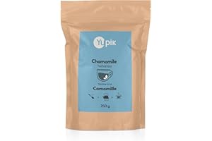 Yupik Chamomile Flower Herbal Tea, 250 g, Loose Leaf, Caffeine-Free, Vegan, Gluten-Free, Sugar-Free, Rich Floral Flavour, Per