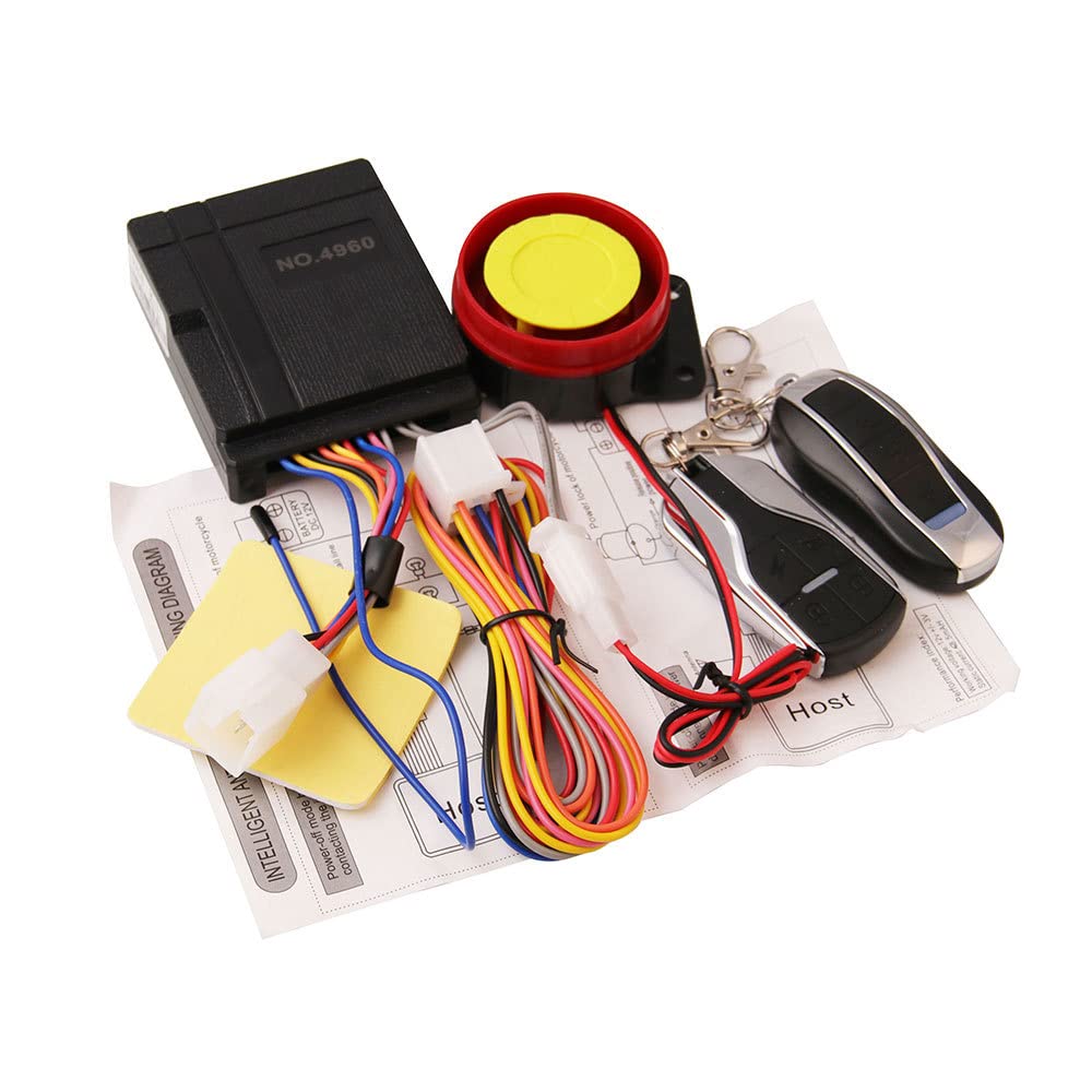 CENPEK Motorcycle Alarm System, Anti-theft Security Alarm, 12V Universal, 125dB, Remote Control Engine Start