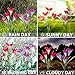 Loren Solar Lights Outdoor - New Upgraded Solar Garden Lights, Multi-Color Changing Lily Solar Flower Lights for Patio,Yard Decoration, Bigger Flower and Wider Solar Panel (2Pack)