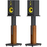 18"-28" Height Adjustable Studio Monitor Stands Pair for Yamaha/Presonus/KRK/JBL/ADAM Audio/Mackie/Edifier Studio Monitors Speaker Stand- Heavy Duty Wood Studio Monitor Floor Stands for Surround Sound